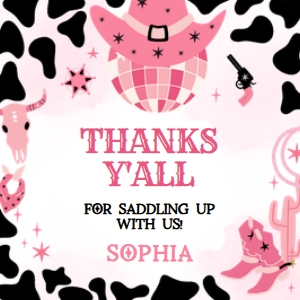 62BD Yee Haw Cowgirl Birthday Square Favor Tag A: 62BD Yee Haw Cowgirl Birthday Round Favor Tags