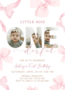 66BD Berry First Birthday Party Invitation design preview