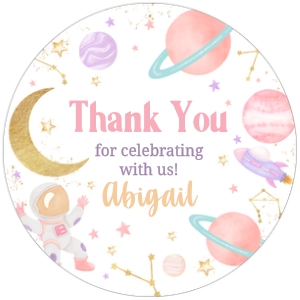 66BD Berry First Birthday Party Round Favor Tag design preview