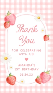 66BD Berry First Birthday Favor Tag B: 66BD Berry First Birthday Party Favor Tag