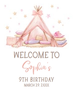 71BD Sleepover Birthday Party Welcome Sign 16x20 A: 71BD Sleepover Birthday Party Welcome Sign