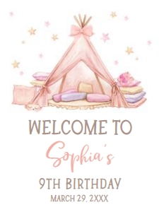 71BD Sleepover Birthday Party Welcome Sign 18x24 A: 71BD Sleepover Birthday Party Welcome Sign