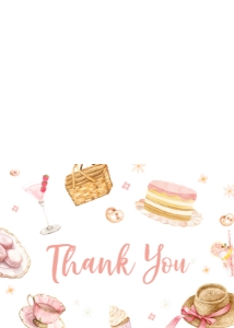 1066 Picnic Brunch Baby Shower Thank You Card A: 1066 Picnic Brunch Baby Shower Invitation Set