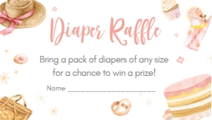 1066 Picnic Brunch Baby Shower Diaper Raffle A: 1066 Picnic Brunch Baby Shower Invitation Set