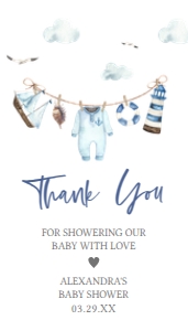 1067 Clothesline Ahoy Baby Shower Favor Tag A: 1067 Clothesline Ahoy Baby Shower Favor Tag