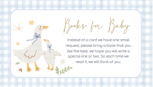 1071 Blue Gingham Silly Goose Baby Shower Books for Baby A: 1071 Blue Gingham Silly Goose Baby Shower Invitation Set