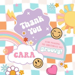 76BD Girl Young Wild and Three Birthday Square Favor Tag A: 76BD Girl Young Wild and Three Birthday Party Round Favor Tag