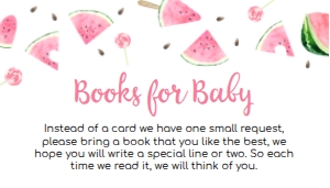 1073 Watermelon Baby Shower Books for Baby A: 1073 Watermelon Baby Shower Invitation Set