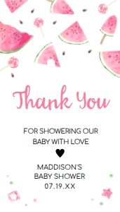 1073 Watermelon Baby Shower Favor Tag A: 1073 Watermelon Baby Shower Favor Tags