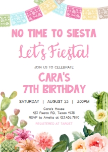 74BD Fiesta Birthday Invitation A: 74BD Fiesta Birthday Invitation