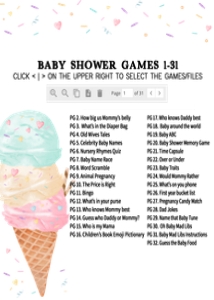 1074 Sprinkled with Love Ice Cream Baby Shower Games design preview