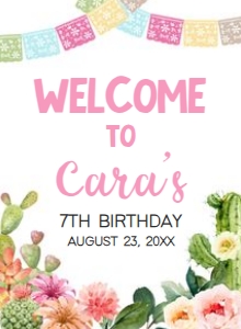 74BD Fiesta Birthday Welcome Sign 11x15 A: 74BD Fiesta Birthday Welcome Sign