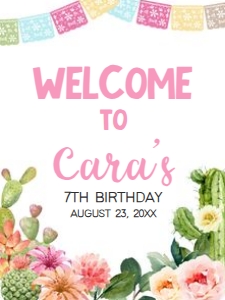 74BD Fiesta Birthday Welcome Sign 18x24 A: 74BD Fiesta Birthday Welcome Sign