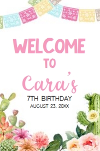 74BD Fiesta Birthday Welcome Sign 24x36 A: 74BD Fiesta Birthday Welcome Sign