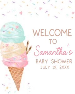 1074 Sprinkled with Love Ice Cream Baby Shower Welcome Sign 16x20 A: 1074 Sprinkled with Love Ice Cream Baby Shower Mega Bundle