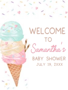 1074 Sprinkled with Love Ice Cream Baby Shower Welcome Sign 18x24 A: 1074 Sprinkled with Love Ice Cream Baby Shower Mega Bundle