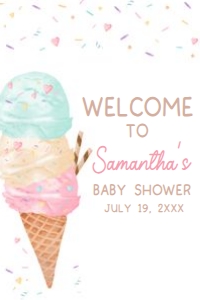 1074 Sprinkled with Love Ice Cream Baby Shower Welcome Sign 24X36 A: 1074 Sprinkled with Love Ice Cream Baby Shower Mega Bundle