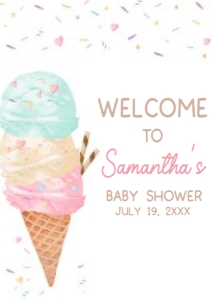 1074 Sprinkled with Love Ice Cream Baby Shower Welcome Sign A4 A: 1074 Sprinkled with Love Ice Cream Baby Shower Mega Bundle
