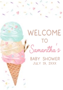 1074 Sprinkled with Love Ice Cream Baby Shower Welcome Sign A3 A: 1074 Sprinkled with Love Ice Cream Baby Shower Mega Bundle