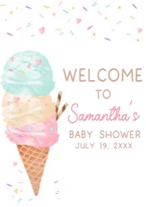 1074 Sprinkled with Love Ice Cream Baby Shower Welcome Sign A1 A: 1074 Sprinkled with Love Ice Cream Baby Shower Mega Bundle