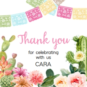 74BD Fiesta Birthday Square Favor Tag A: 74BD Fiesta Birthday Round Favor Tag