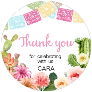 74BD Fiesta Birthday Round Favor Tag A: 74BD Fiesta Birthday Round Favor Tag