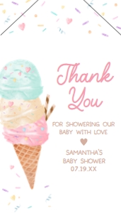 1074 Sprinkled with Love Ice Cream Baby Shower Favor Tag with Line A: 1074 Sprinkled with Love Ice Cream Baby Shower Mega Bundle