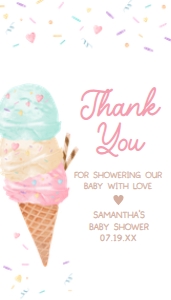 1074 Sprinkled with Love Ice Cream Baby Shower Favor Tag design preview