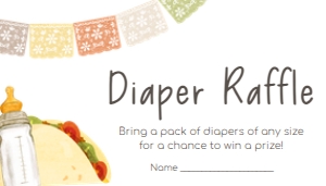 1075 Gender Neutral Taco Bout Baby Baby Shower Diaper Raffle A: 1075 Gender Neutral Taco Bout Baby Baby Shower Invitation Set