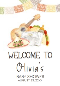 1075 Gender Neutral Taco Bout Baby Baby Shower Welcome Sign A3 A: 1075 Gender Neutral Taco Bout Baby Baby Shower Welcome Sign