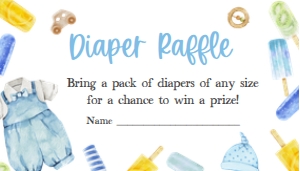 1076 Ready to Pop Baby Shower Diaper Raffle A: 1076 Ready to Pop Baby Shower Invitation Set