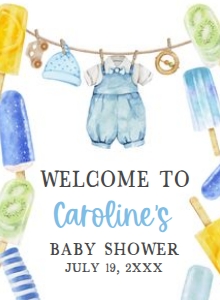 1076 Ready to Pop Baby Shower Welcome Sign 11x15 A: 1076 Ready to Pop Baby Shower Mega Bundle