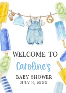 1076 Ready to Pop Baby Shower Welcome Sign A3 A: 1076 Ready to Pop Baby Shower Mega Bundle