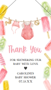 1078 Girl Ready to Pop Baby Shower Favor Tag with Line A: 1078 Girl Ready to Pop Baby Shower Favor Tag