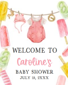 1078 Girl Ready to Pop Baby Shower Welcome Sign 16x20 A: 1078 Girl Ready to Pop Baby Shower Welcome Sign