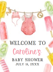 1078 Girl Ready to Pop Baby Shower Welcome Sign design preview