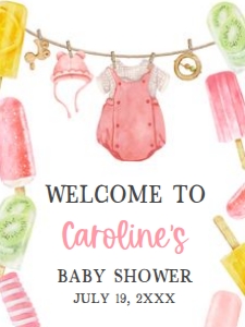 1078 Girl Ready to Pop Baby Shower Welcome Sign 18x24 A: 1078 Girl Ready to Pop Baby Shower Welcome Sign