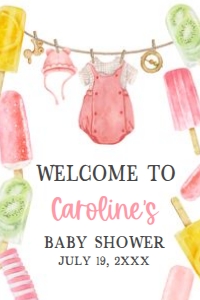 1078 Girl Ready to Pop Baby Shower Welcome Sign 20x30 A: 1078 Girl Ready to Pop Baby Shower Welcome Sign