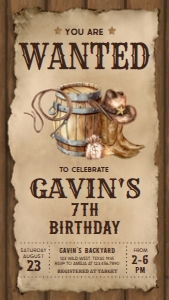 79BD Country Western Birthday Invitation Mobile A: 79BD Country Western Birthday Invitation