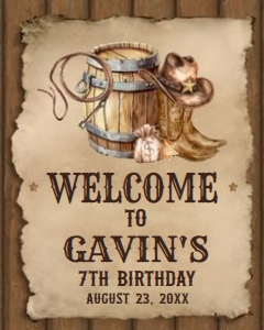 79BD Country Western Birthday Welcome Sign 16x20 A: 79BD Country Western Birthday Welcome Sign