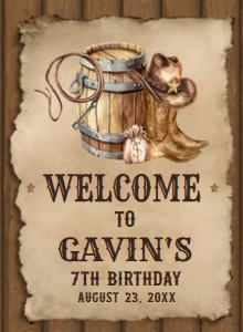 79BD Country Western Birthday Welcome Sign 11x15 A: 79BD Country Western Birthday Welcome Sign