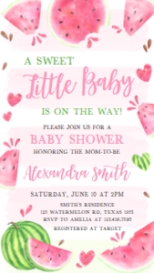 266 Pink Watermelon Baby Shower Invitation Mobile: 266 Pink Watermelon Baby Shower Mega Bundle