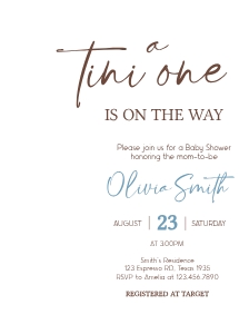 1097 Blue Bow Espresso Martini Baby Shower Invitation design preview