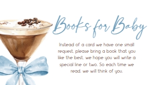 1097 Blue Bow Espresso Martini Baby Shower Books for Baby A: 1097 Blue Bow Espresso Martini Baby Shower Invitation Set