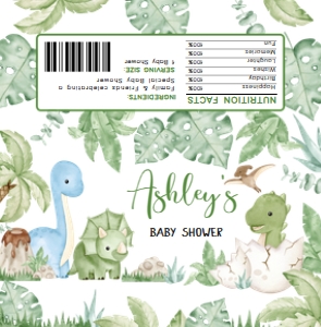 661 Dinosaur Baby Shower Candy Wrapper: 661 Dinosaur Baby Shower Mega Bundle