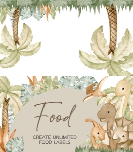 666 Neutral Hello Baby Dinosaur Baby Shower Food Label: 666 Neutral Hello Baby Dinosaur Baby Shower Mega Bundle