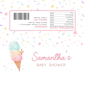 1074 Sprinkled with Love Ice Cream Baby Shower Candy Wrapper A: 1074 Sprinkled with Love Ice Cream Baby Shower Mega Bundle