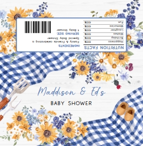 304 Navy Blue Barbeque Baby Shower Candy Wrapper: 304 Navy Blue Barbeque Baby Shower Mega Bundle