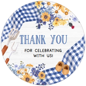 304 Navy Blue Barbeque Baby Shower Round Favor Tags: 304 Navy Blue Barbeque Baby Shower Mega Bundle