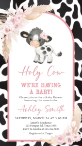 662 Girl Holy Cow Baby Shower Invitation Mobile: 662 Girl Holy Cow Baby Shower Mega Bundle